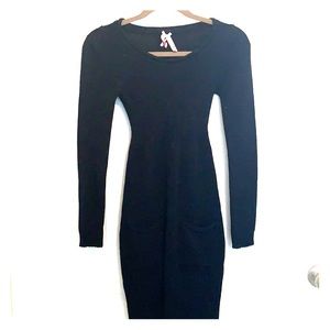 Long sleeve black sweater dress